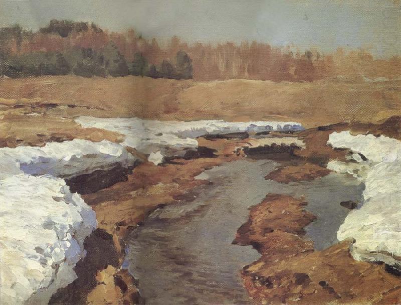 Levitan, Isaak Fruhling the last snow china oil painting image